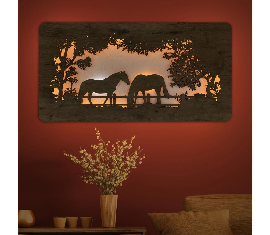 Li-Go 5012/B/4 - LED Nástěnná dekorace LED/10W/5V 30000 mAh 120x60 cm dub 5012/B/4