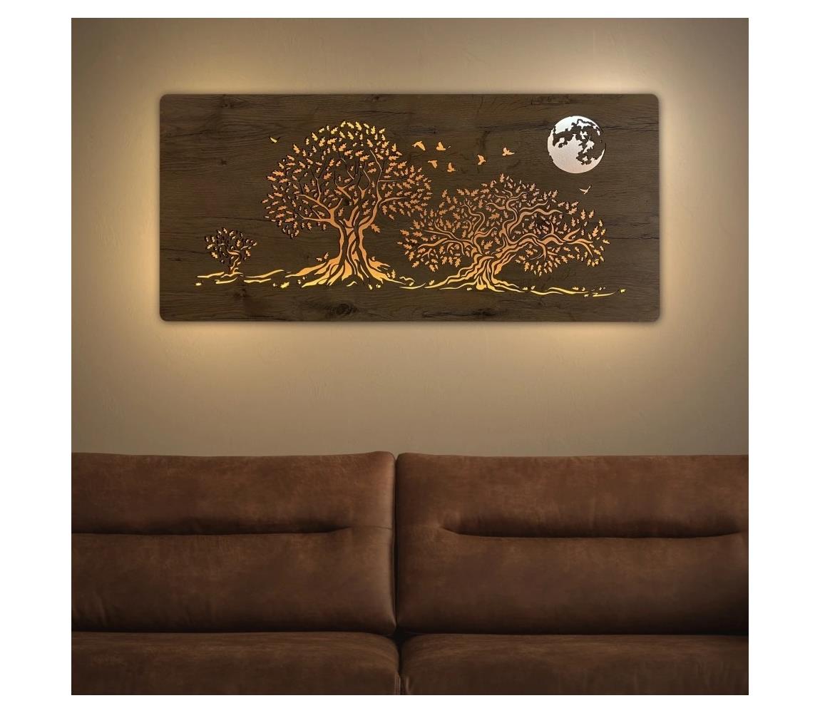 Li-Go 5042/DUB2 - LED Nástěnná dekorace LED/24W/230V 110x50 cm dub/tři duby 5042/DUB2