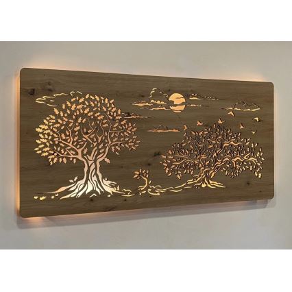 Li-Go 5307/DUB2 - LED Stmívatelná nástěnná dekorace LED/24W/230V 120x60 cm dub/Tři duby