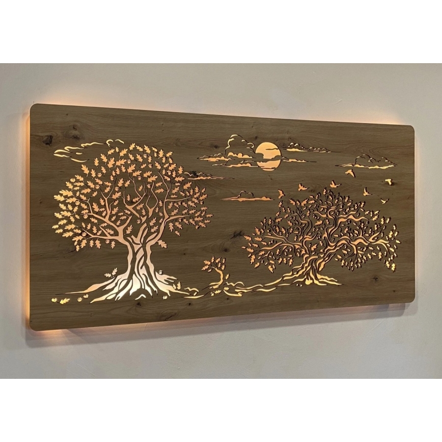 Li-Go 5307/DUB2 - LED Stmívatelná nástěnná dekorace LED/24W/230V 120x60 cm dub/Tři duby