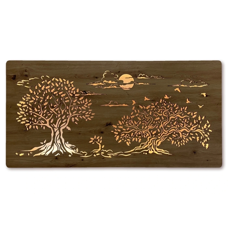 Li-Go 5307/DUB2 - LED Stmívatelná nástěnná dekorace LED/24W/230V 120x60 cm dub/Tři duby