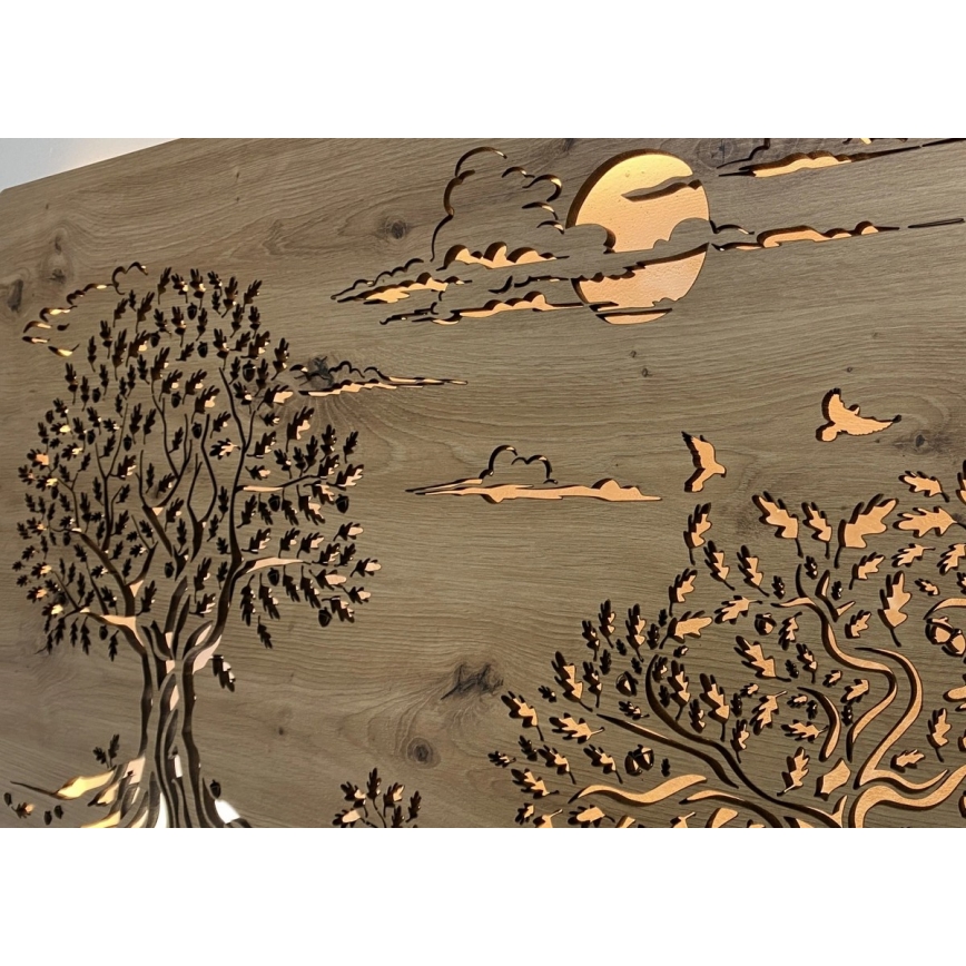 Li-Go 5307/DUB2 - LED Stmívatelná nástěnná dekorace LED/24W/230V 120x60 cm dub/Tři duby