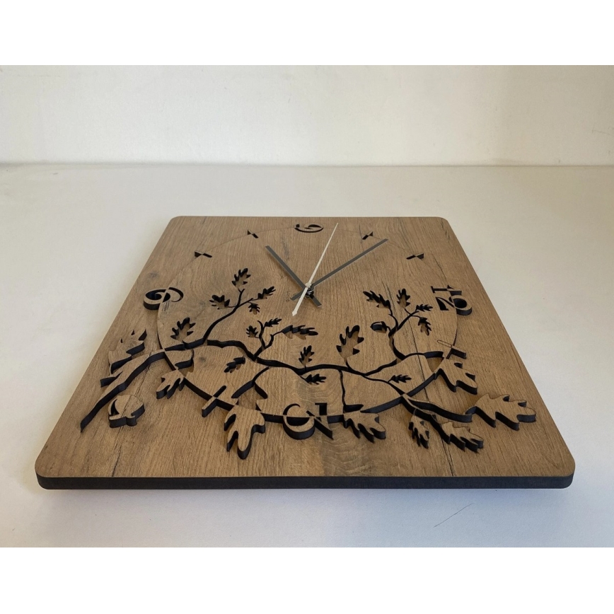 Li-Go 5499/DUB2 - Nástěnné hodiny 1xAA 40x40 cm dub