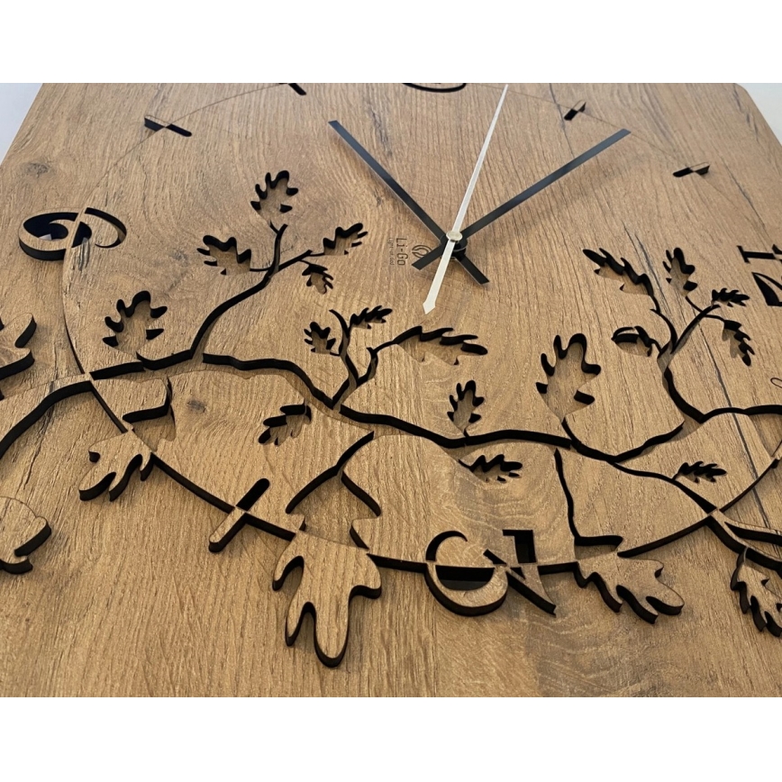 Li-Go 5499/DUB2 - Nástěnné hodiny 1xAA 40x40 cm dub