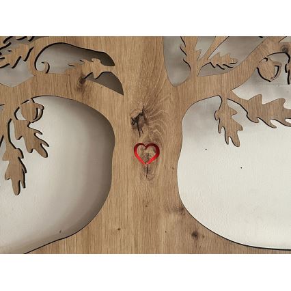 Li-Go 5729/DUB2 - LED Nástěnná dekorace se senzorem pohybu LED/10W/5V 90x110 cm dub