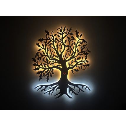 Li-Go 5732/DUB/S2 - LED Stmívatelná nástěnná dekorace LED/10W/5V 20000 mAh 68x80 cm dub