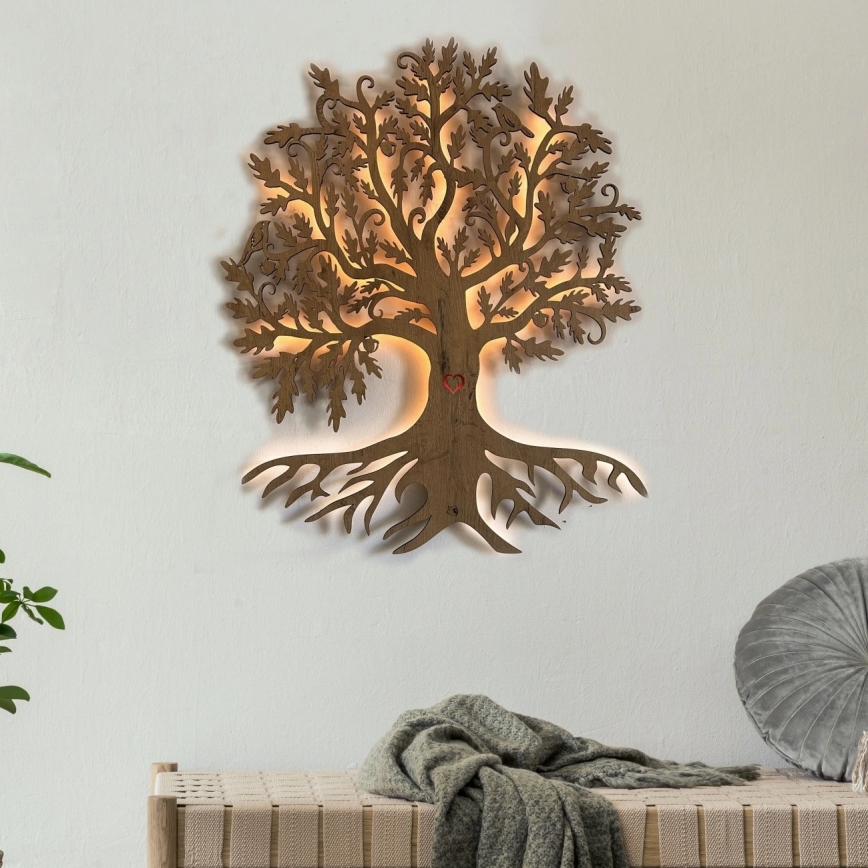 Li-Go 5739/DUB2 - LED Stmívatelná nástěnná dekorace LED/10W/230V 68x80 cm dub