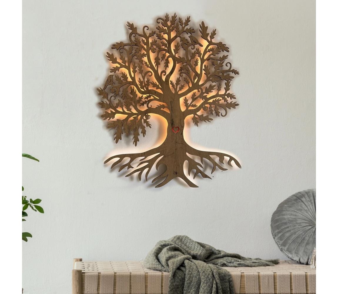 Li-Go 5739/DUB2 - LED Stmívatelná nástěnná dekorace LED/10W/230V 68x80 cm dub 5739/DUB2