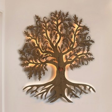 Li-Go 5742/DUB2 - LED Stmívatelná nástěnná dekorace LED/10W/230V 90x110 cm dub