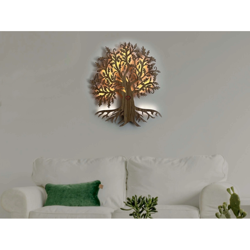 Li-Go 5747/DUB2 - LED Stmívatelná nástěnná dekorace LED/10W/230V 45x55 cm dub