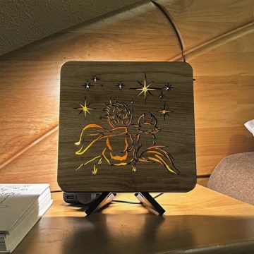 Li-Go 5788/DUB2 - LED Stolní dekorace LED/12W/230V 19x19 cm dub/Malý princ