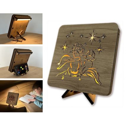 Li-Go 5788/DUB2 - LED Stolní dekorace LED/12W/230V 19x19 cm dub/Malý princ