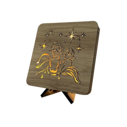 Li-Go 5788/DUB2 - LED Stolní dekorace LED/12W/230V 19x19 cm dub/Malý princ