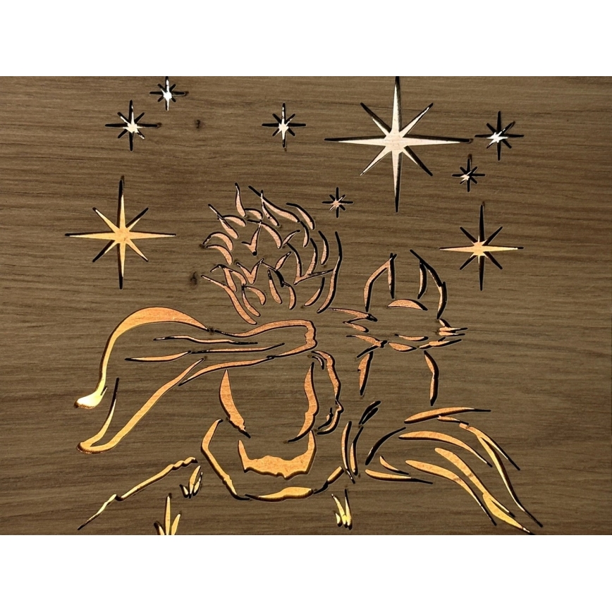 Li-Go 5788/DUB2 - LED Stolní dekorace LED/12W/230V 19x19 cm dub/Malý princ