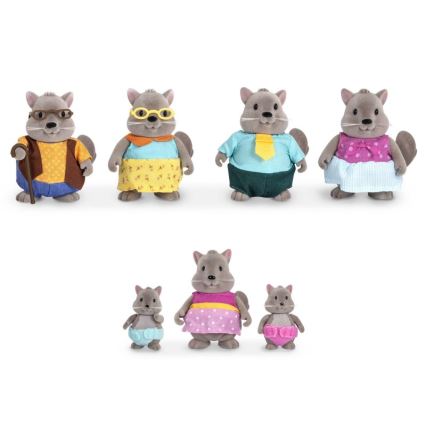 Li'l Woodzeez - Hrací set BUSTLEBERRY rodina veverek