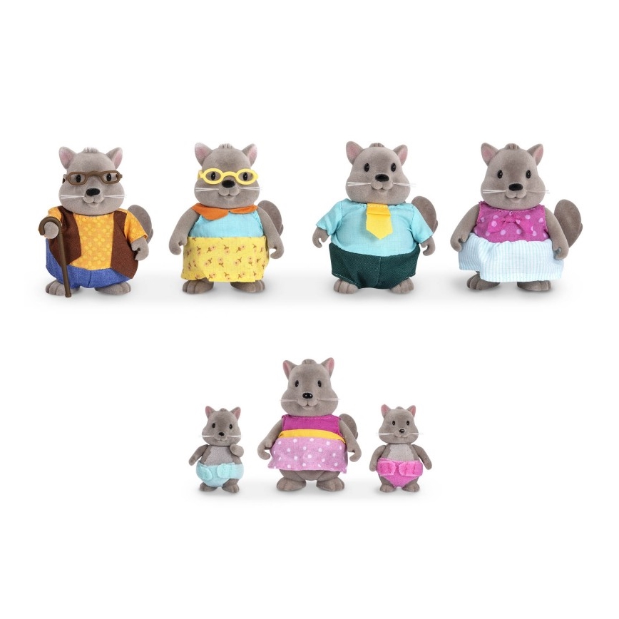 Li'l Woodzeez - Hrací set BUSTLEBERRY rodina veverek