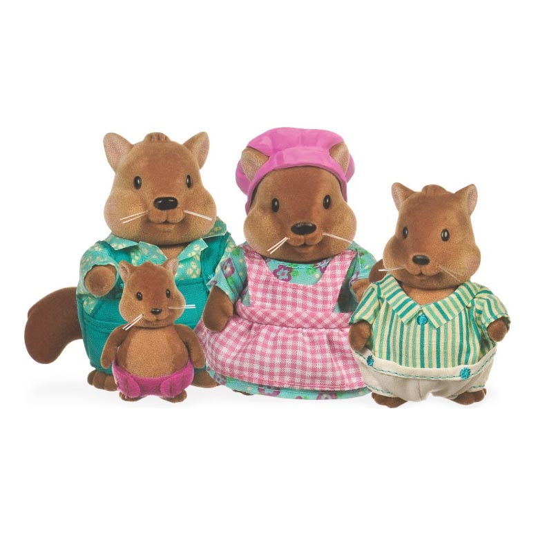Li'l Woodzeez - Set postaviček BUSTLEBERRY rodina veverek