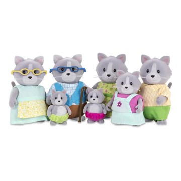 Li'l Woodzeez - Set postaviček DAINTYPAW rodina koček