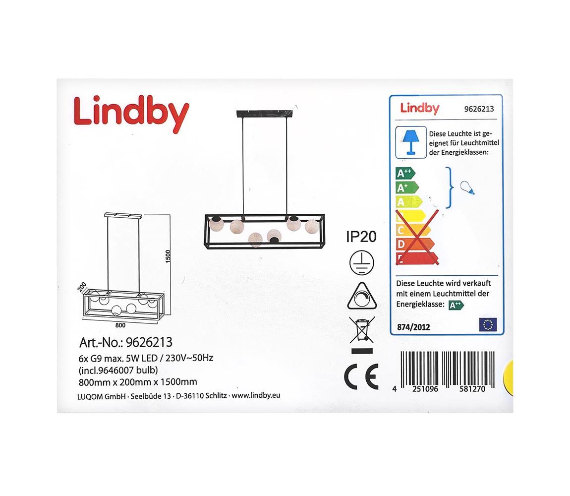 Lindby Lindby - LED Lustr na lanku UTOPIA 6xG9/5W/230V 