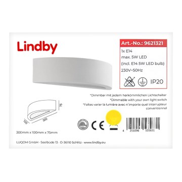 Lindby - LED Nástěnné svítidlo AUREL 1xE14/5W/230V