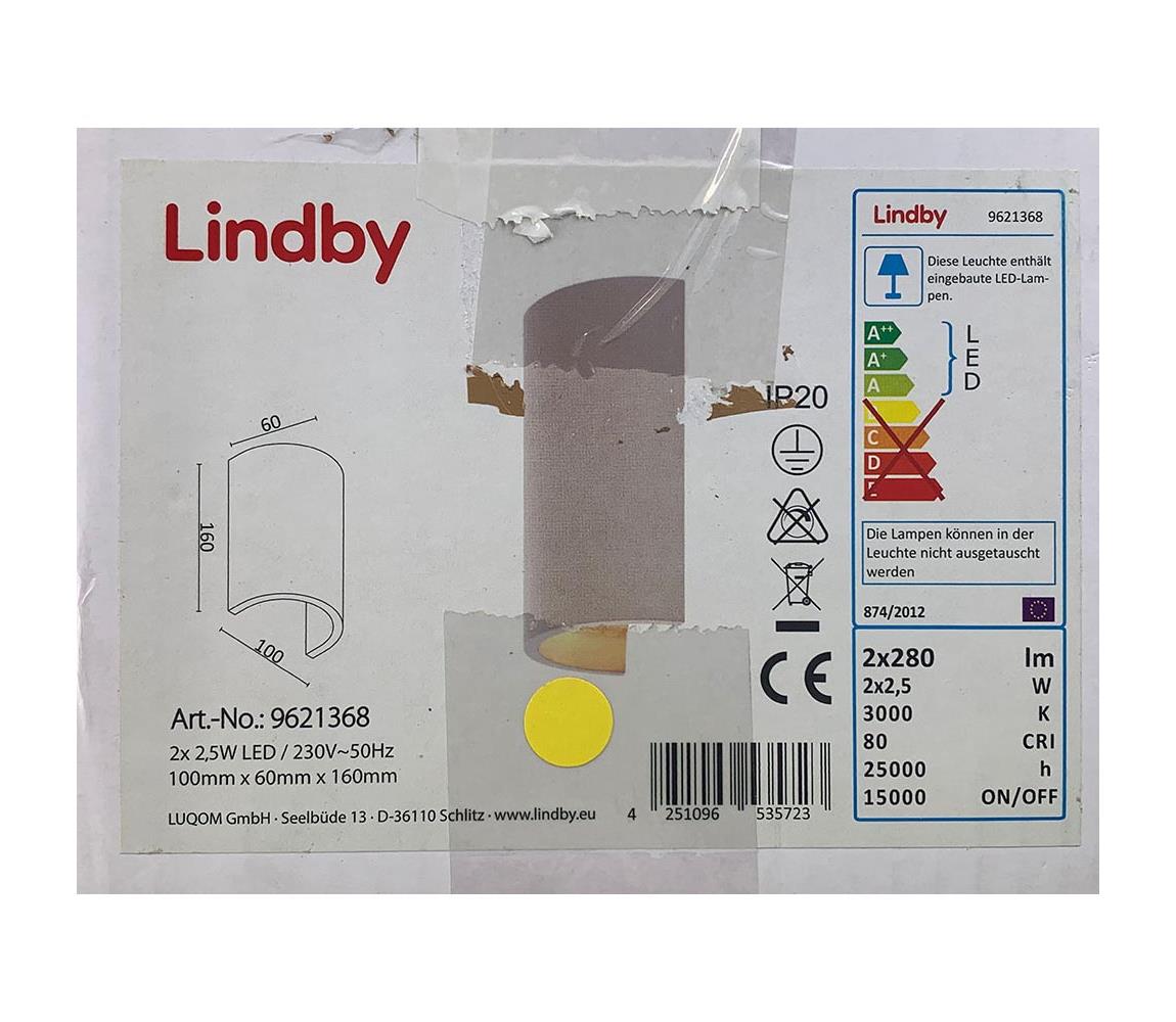 Lindby Lindby - LED Nástěnné svítidlo JENKE 2xLED/2,5W/230V 