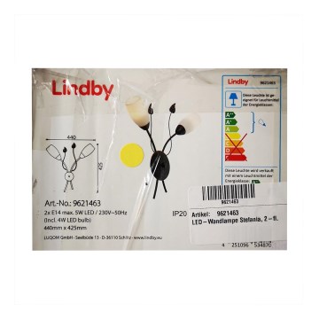 Lindby - LED Nástěnné svítidlo STEFANIA 2xE14/4,5W/230V