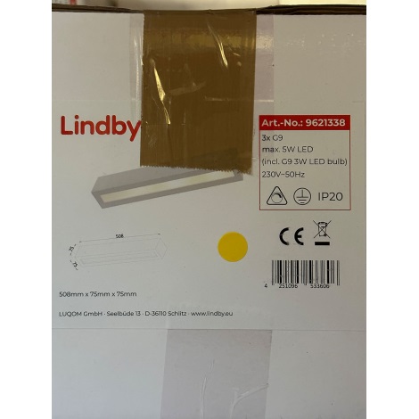 Lindby - LED Nástěnné svítidlo TJADA 3xG9/3W/230V