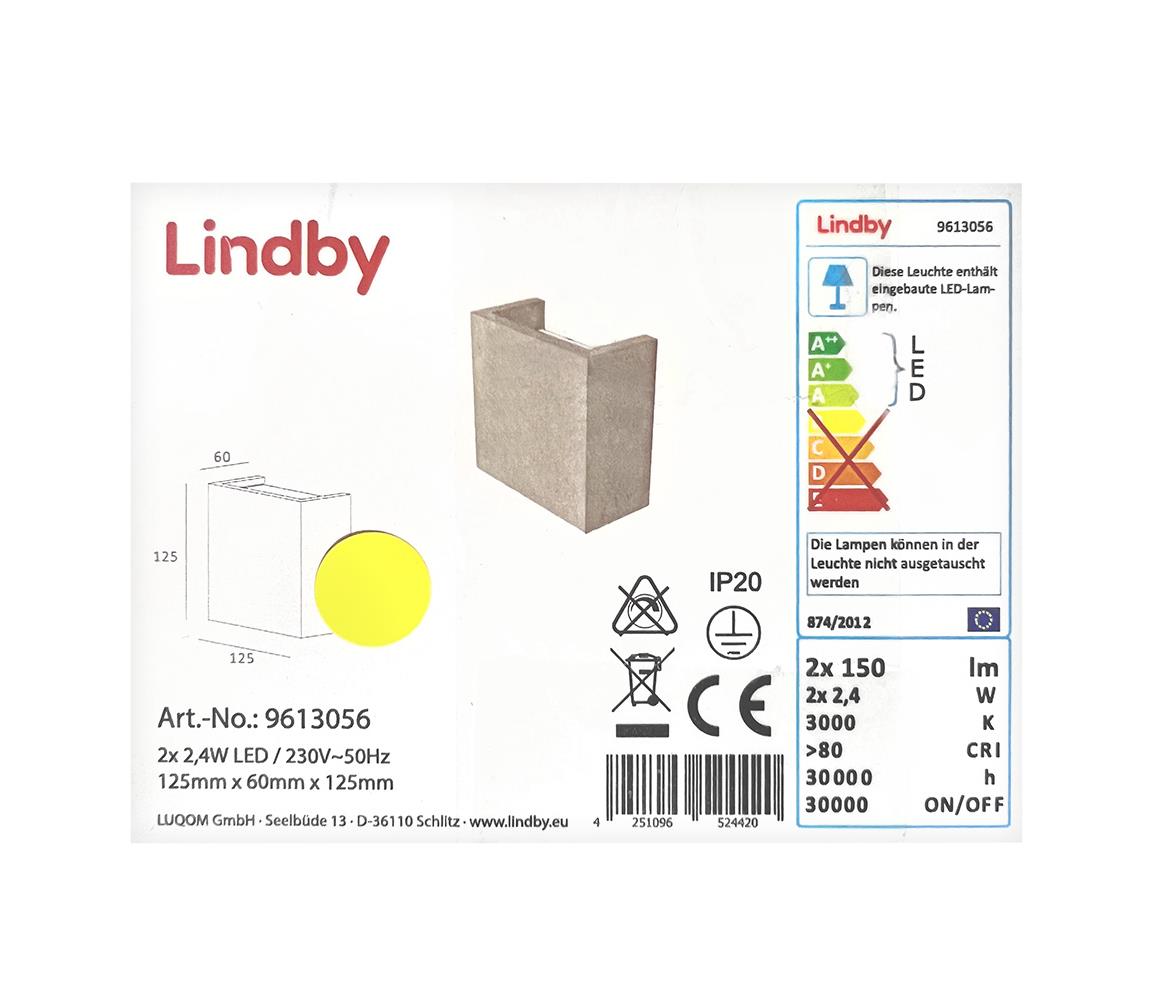 Lindby Lindby - LED Nástěnné svítidlo YVA 2xLED/2,4W/230V 