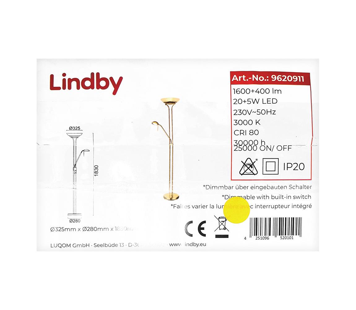Lindby Lindby - LED Stmívatelná stojací lampa YVETA LED/20W/230V + LED/5W/230V LW1474