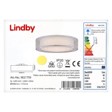 Lindby - LED Stmívatelné stropní svítidlo AMON 3xLED/12W/230V