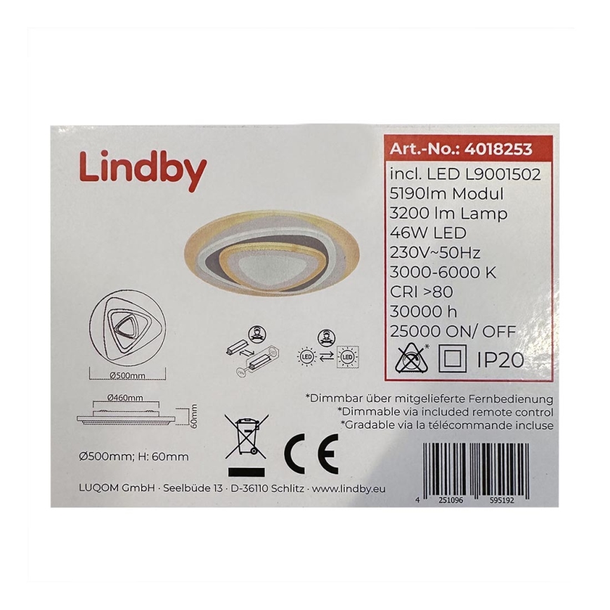 Lindby - LED Stmívatelné stropní svítidlo REBEKA LED/46W/230V + DO
