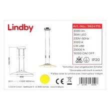 Lindby - LED Stmívatelný lustr na lanku AMIDALA LED/36W/230V