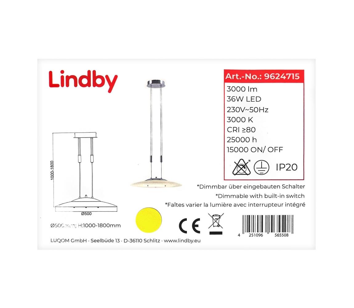 Lindby Lindby - LED Stmívatelný lustr na lanku AMIDALA LED/36W/230V 