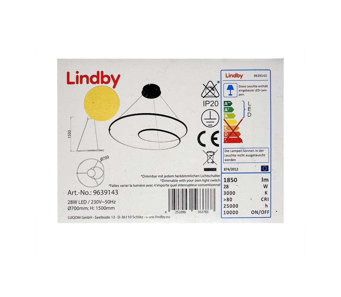 Lindby Lindby - LED Stmívatelný lustr na lanku LUCY LED/28W/230V 