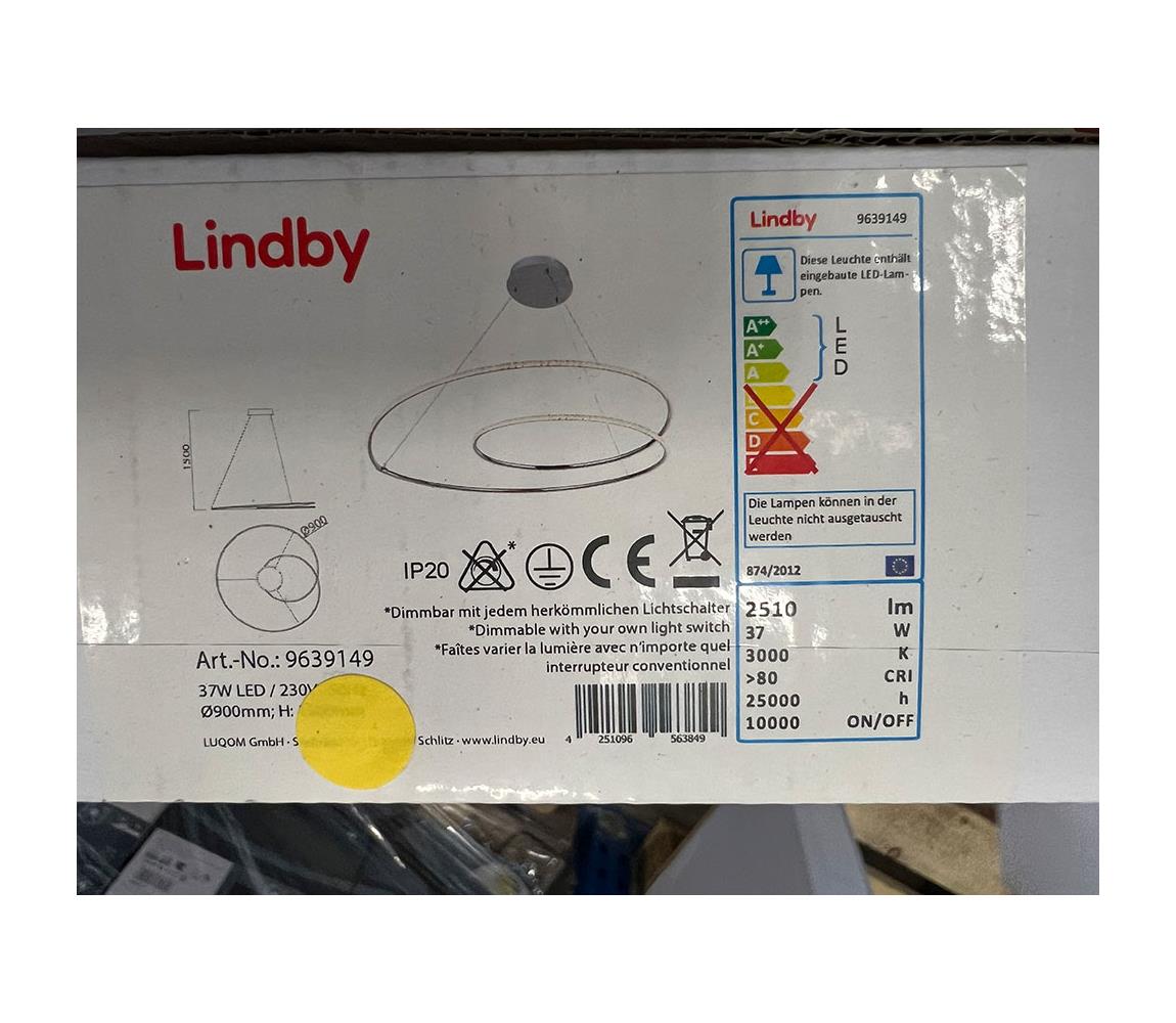 Lindby Lindby - LED Stmívatelný lustr na lanku LUCY LED/37W/230V 