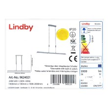 Lindby - LED Stmívatelný lustr na lanku SLADJA LED/24W/230V