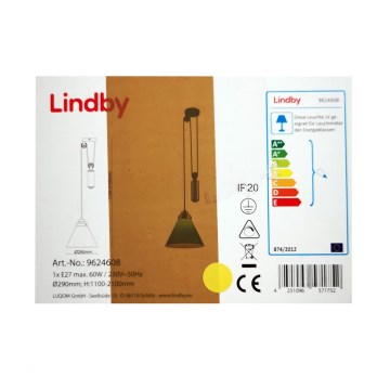 Lindby - Lustr na lanku ALECKS 1xE27/60W/230V