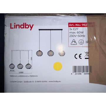Lindby - Lustr na lanku CEDRICE 3xE27/60W/230V