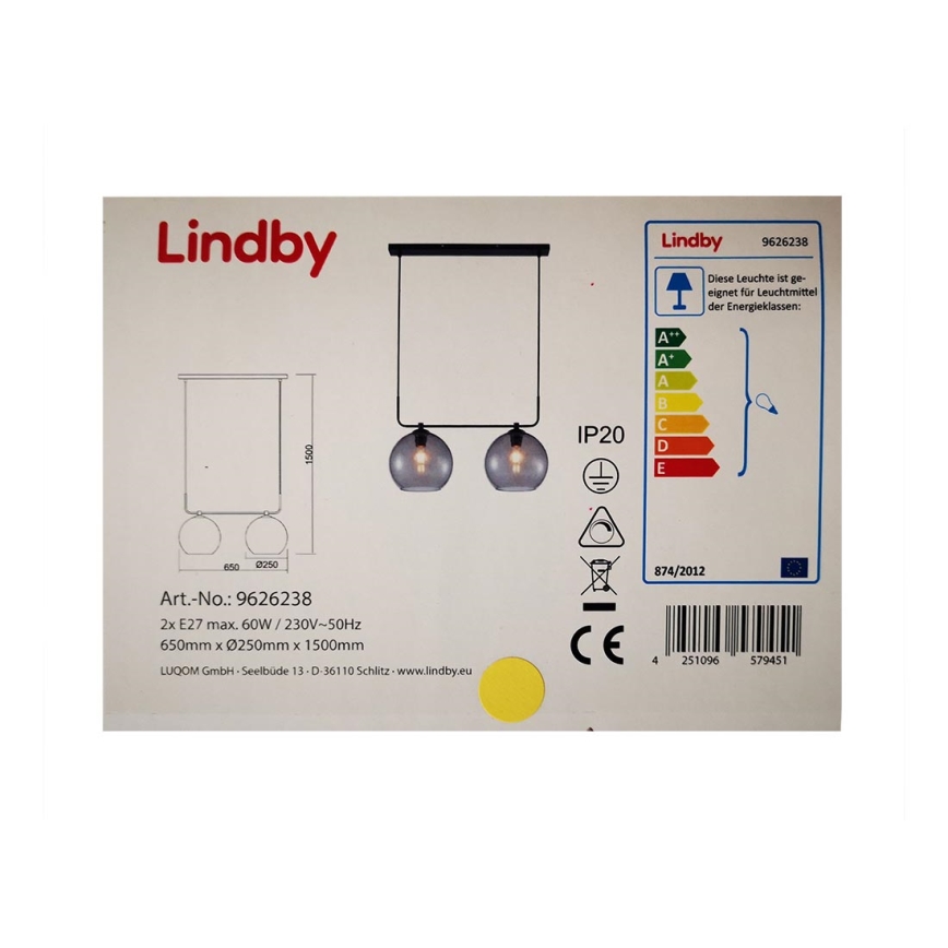 Lindby - Lustr na lanku DASITA 2xE27/60W/230V
