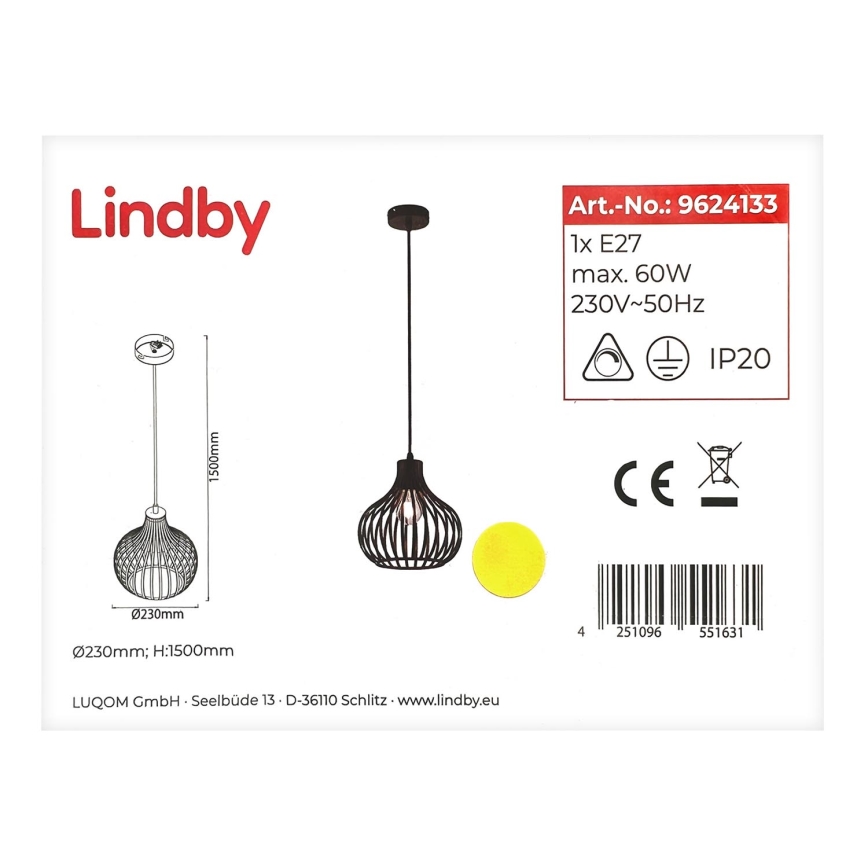 Lindby - Lustr na lanku FRANCES 1xE27/60W/230V