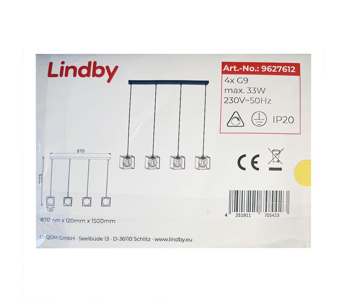 Lindby Lindby - Lustr na lanku JOSIPA 4xG9/33W/230V 