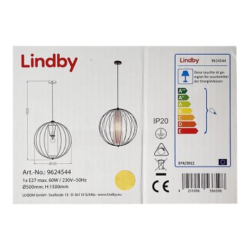 Lindby - Lustr na lanku KORIKO 1xE27/60W/230V