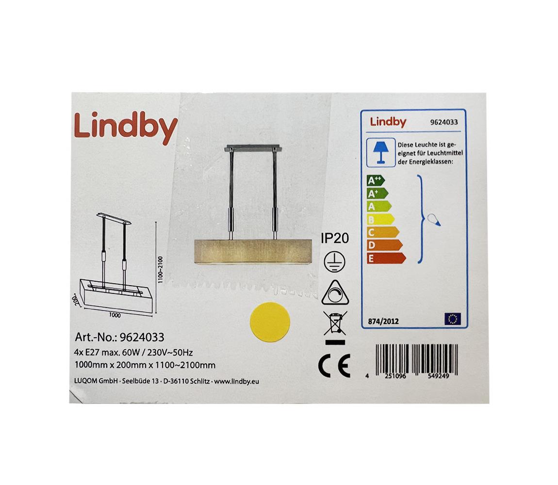 Lindby Lindby - Lustr na lanku MARIAT 4xE27/60W/230V LW0889