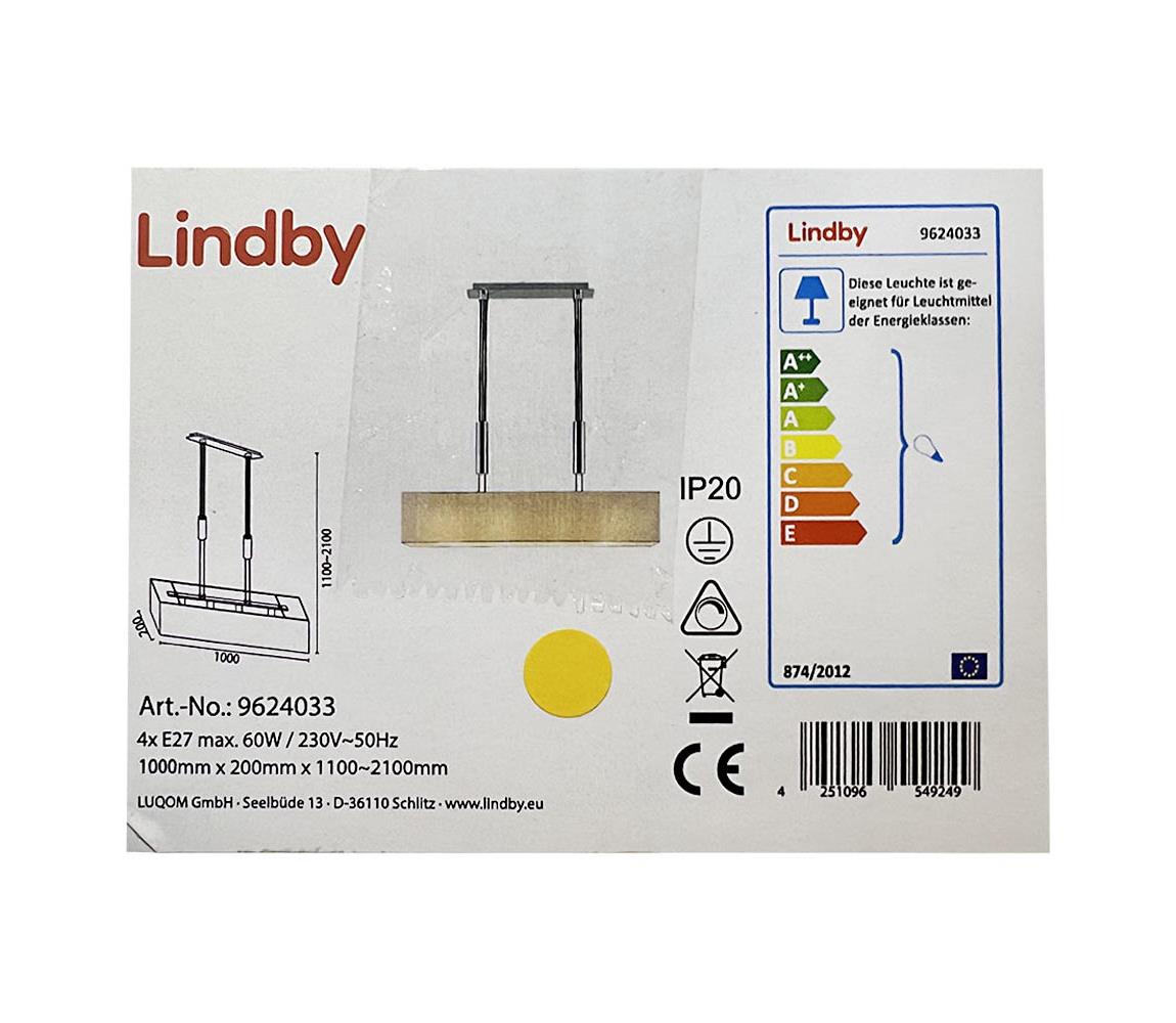 Lindby Lindby - Lustr na lanku MARIAT 4xE27/60W/230V LW0889