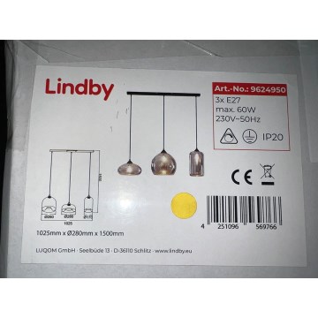 Lindby - Lustr na lanku MARLA 3xE27/60W/230V