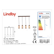 Lindby - Lustr na lanku NICUS 4xE27/60W/230V