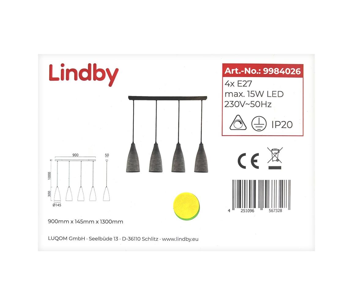 Lindby Lindby - Lustr na lanku SANNE 4xE27/15W/230V LW0596