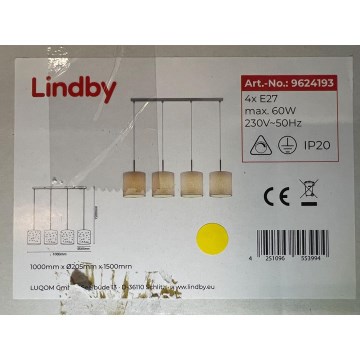 Lindby - Lustr na lanku UMMA 4xE27/60W/230V