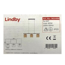 Lindby - Lustr na lanku ZALIA 3xE27/60W/230V