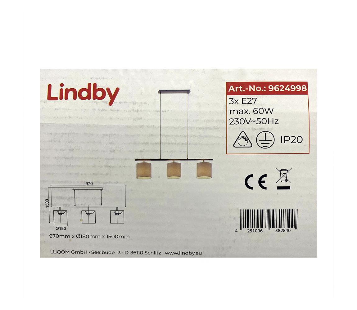 Lindby Lindby - Lustr na lanku ZALIA 3xE27/60W/230V LW0056